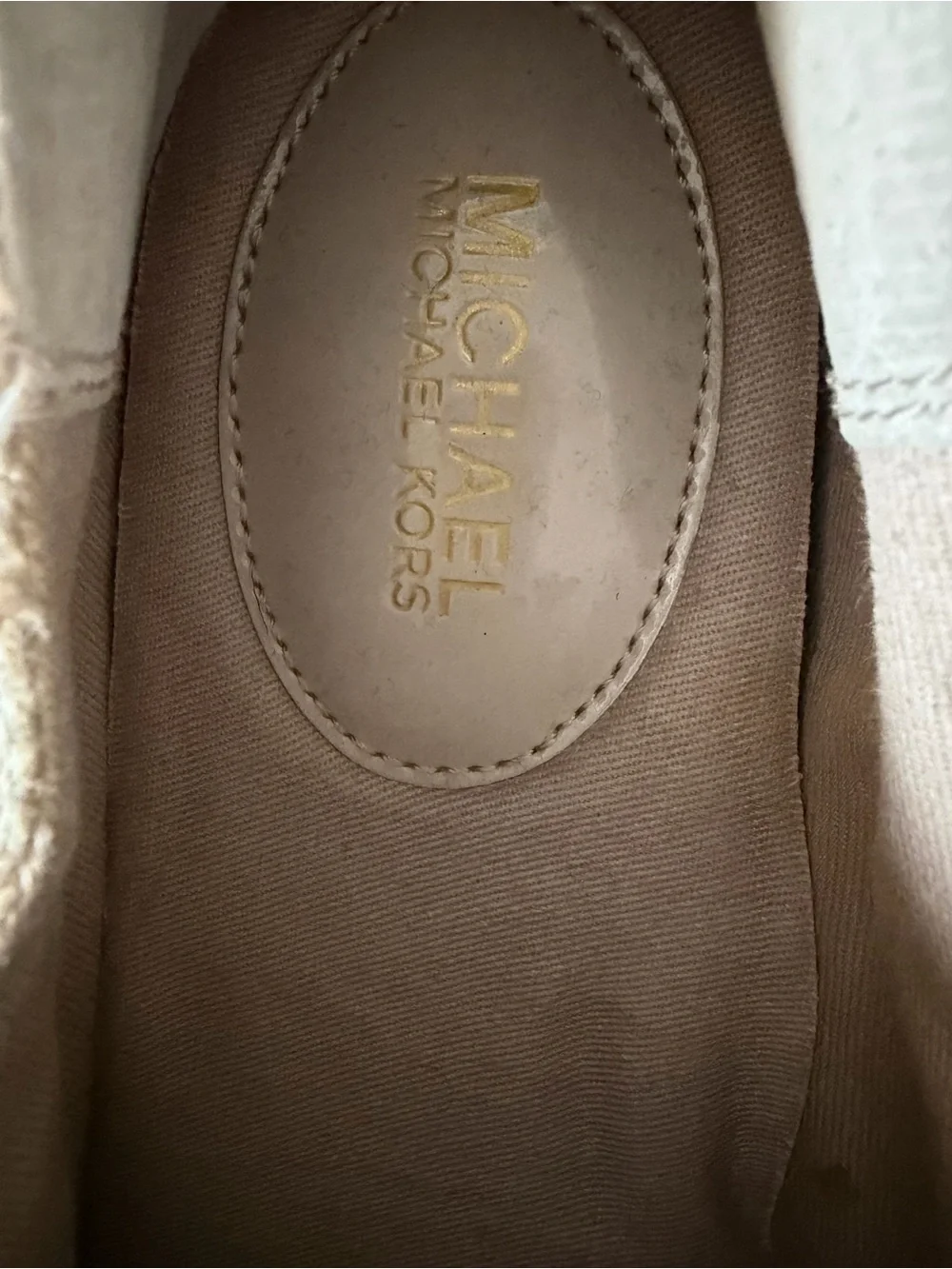 Michael Kors Cream-Tan Platform Sneakers with Snakeskin Accent